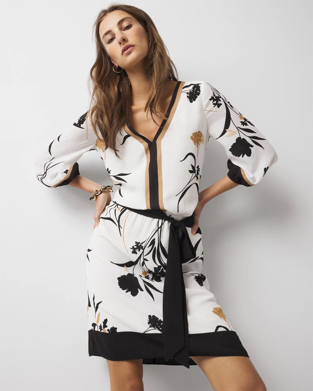 Petite Smocked Blouson Dress | White House Black Market